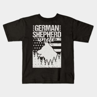 German Shepherd Uncle American Flag Kids T-Shirt